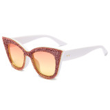 2021 Rhinestone Sun Glasses Shades Big Cat Eye Sunglasses Women