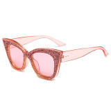 2021 Rhinestone Sun Glasses Shades Big Cat Eye Sunglasses Women