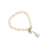 Korean Style Super Fairy Natural Pearl Bracelet Internet Celebrity Ins Trendy Chalcedony Pendant Retro Refined Grace Crystal Bracelet Hand Jewelry