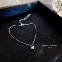 Women's Korean-Style Elegant Heart Bracelet Ins Fashionable Simple Peach Heart Girlfriend Gifts Fashionable Heart-Shaped Pendant Hand Jewelry