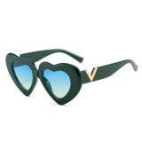 2022 New Heart-Shaped Sunglasses Color Glasses Fashion V-Shaped Sunglasses