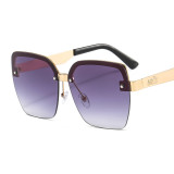 New Metal Half Frame Men'S And Women'S Color Sunglasses