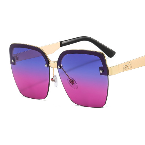 New Metal Half Frame Men'S And Women'S Color Sunglasses