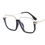 New Korean Blue Light Proof Retro Half Frame Flat Lens Glasses