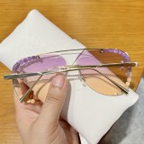 2022 New Gradient Frameless Rhinestone Sunglasses