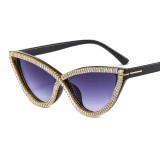 2022 New Design Diamond Cat's Eye Rhinestone Sunglasses