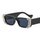 2022 Fashionable Small Square Sunglasses Women's New Retro Trend Sunshade Rhinestone Sunglasses