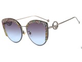 New Trend Diamond Cat's Eye Sunglasses Ladies Shiny Gravel Handmade Sunglasses