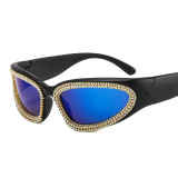 Sports Style Punk Ladies Diamond Sunglasses