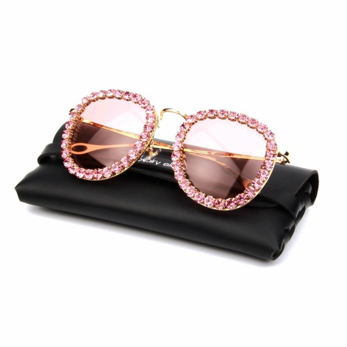 2022 Small Box Inlaid With Rhinestone Sunglasses Women Cross-Border New Sunglasses
