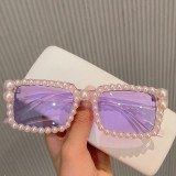 Small Square Semi-Circle Pearl Sunglasses