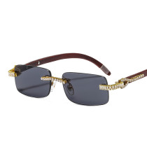 New Fashion Diamond Frameless Rhinestone Sunglasses