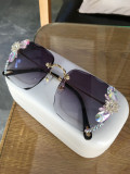 2022 New Rimless Trend Rhinestone Gradient Luxury Sunglasses