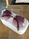 2022 New Rimless Trend Rhinestone Gradient Luxury Sunglasses