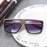 Metal Sunglasses Fashion Large Frame Handmade Rhinestone Sunglasses