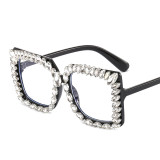 Large Frame Diamond Popular Rhinestone Sunglasses  For Men And Women