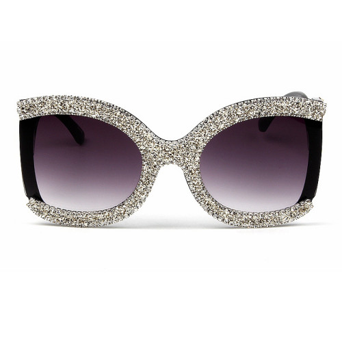 Big Frame Rhinestone Sunglasses Ladies 2022 New Big Frame Square Small Gravel Diamond Sunglasses