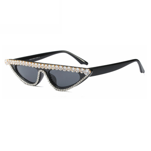 Personality Retro Cat's Eye Sunglasses Women Diamond Sunglasses
