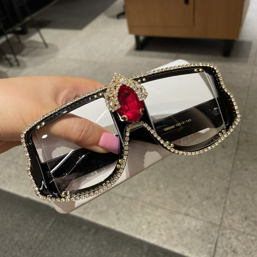 New Luxury Rhinestone Sunglasses Fashion Square Rhinestone Sunglasses