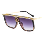 Metal Sunglasses Fashion Large Frame Handmade Rhinestone Sunglasses