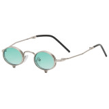 New Flip Up Small Round Frame Personality Sunglasses