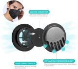 Black Face Masks With Breathing-Valve 20 Pcs,  Filter Efficiency≥95% 5 Layers Masks