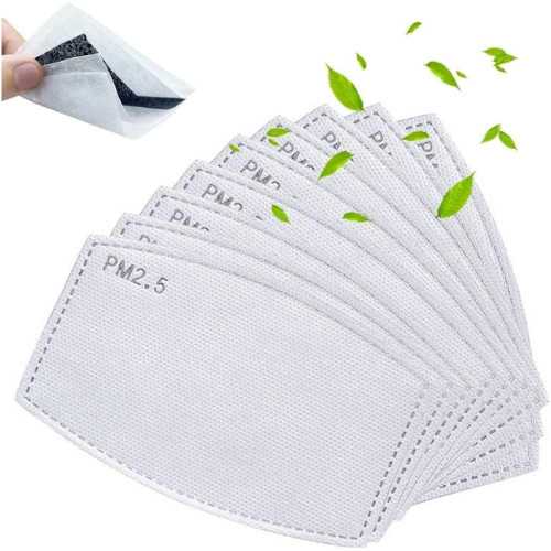 50 Pcs Adults Activated Carbon Filters (Men and Women Size) 5 Layers Replaceable Filters Paper