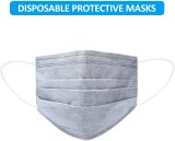 50 Pcs Grey Disposable Face Masks 4 Layer Breathable Masks Stretchable Elastic Ear Loops