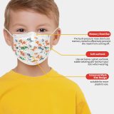 50 Pcs Cute Kids Disposable Masks, Children's 3 Ply Protective Earloop Disposable Face Masks with Dinosaur Print