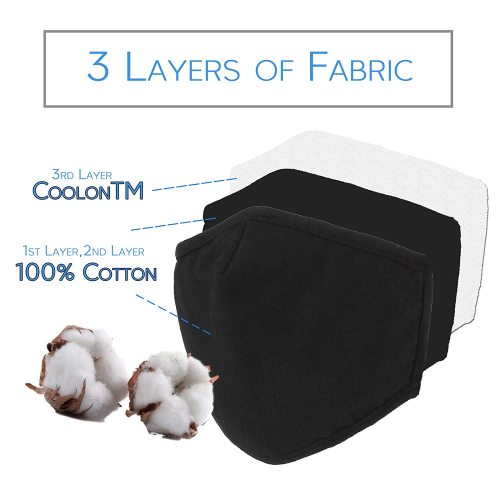 10 Pcs Reusable Cotton Fabric，Fashion Protective, Unisex Black Dust Cotton, Washable