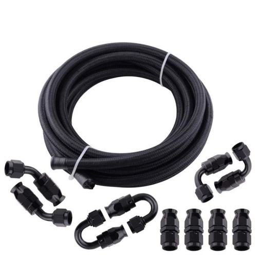 AN6/8AN/AN10 PTFE E85 Hose Braided Fuel Injection Line Fitting Kit 16FT