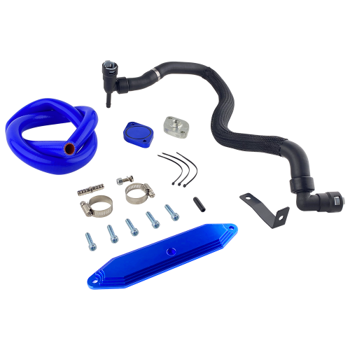 2015-2016 Ford 6.7L Powerstroke Diesel EGR Delete Kit w/Coolant Bypass Blue