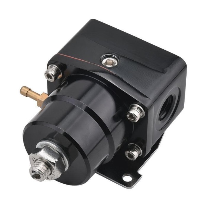 Universal Adjustable Fuel Pressure Regulator Valve Kit 100psi Gauge AN6 Hose Fitting Braided Oil Lines