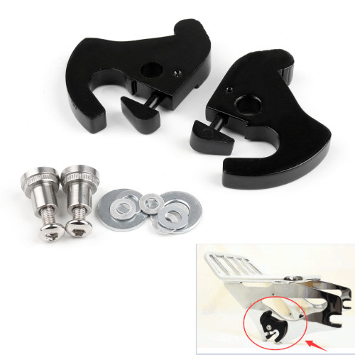 Rotary Latch Latches Kit With Locks For Harley Sissy Bar Luggage Rack Softail Black