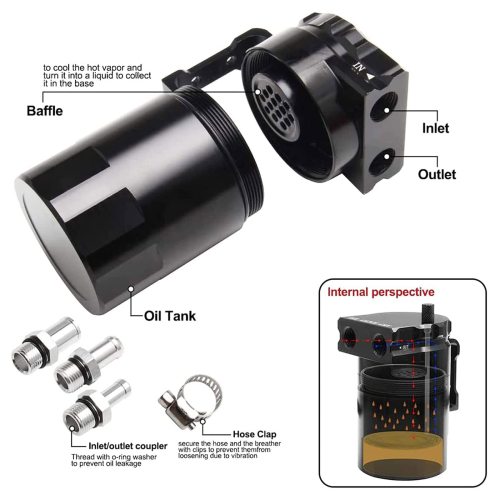 Oil Separator Reservoir Tank Compatible with Ford F150 2.7EB 3.5EB 5.0L Passenger Side 2011-2021