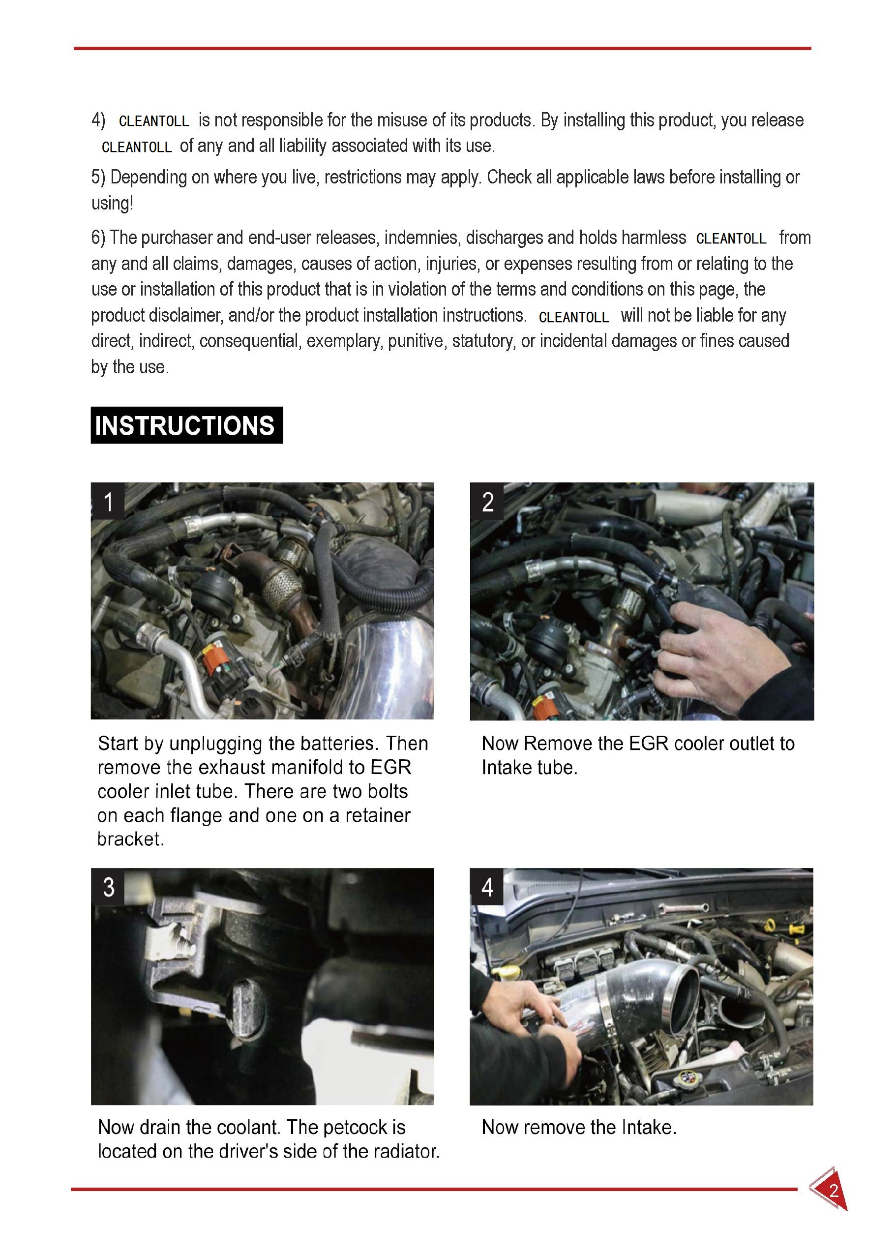 20112019 Ford 6.7L EGR Cooler Delete Kit Installation instructions