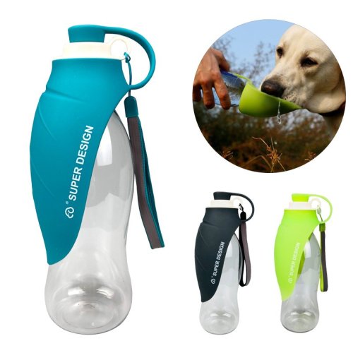 Portable Dog Water Bottle - Soft Silicone Leaf Design