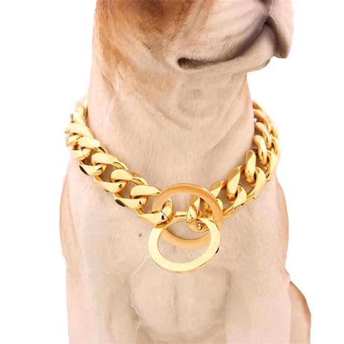 Cuban Link Golden Dog Collar