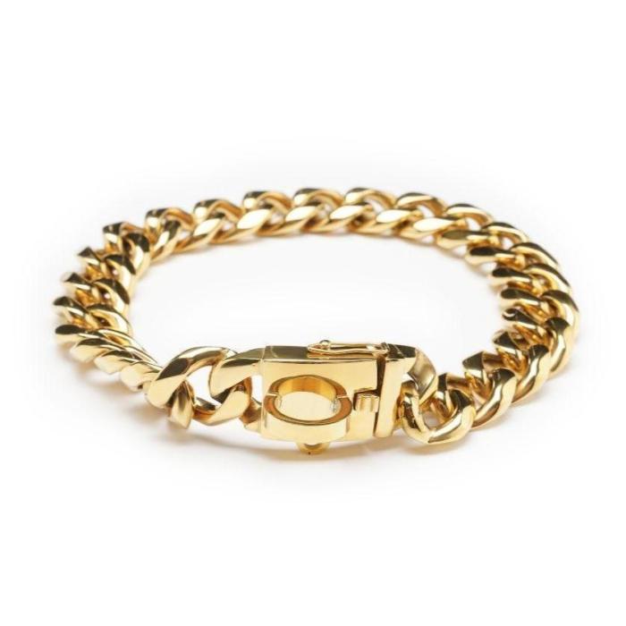 Cuban Link Golden Dog Collar