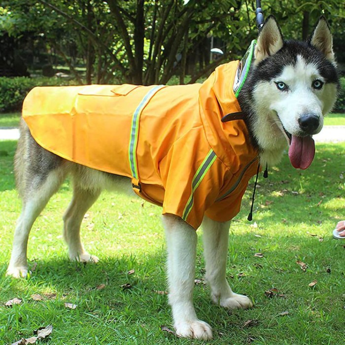 Dog Raincoat With Leash/Harness Port