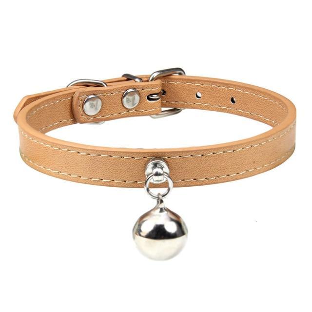 16 Colors Solid Leather Cat Collar