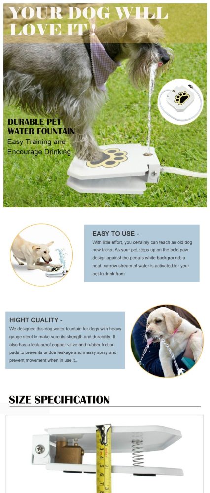 Outdoor Automatic Dog Water Fountain Step On Toy