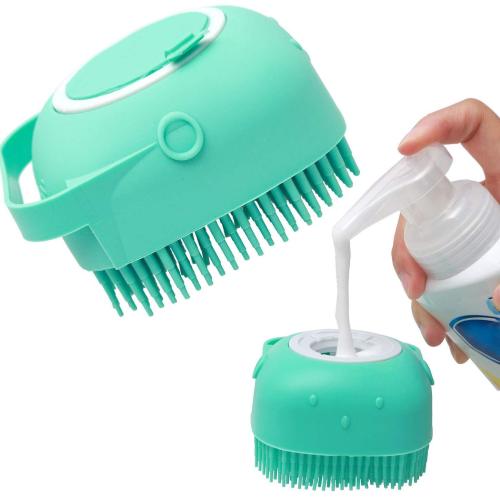 Pet Shampoo Grooming Brush for Bathing and Shedding Short Hair Soft Silicone Rubber Bristle Brushes Massage Comb