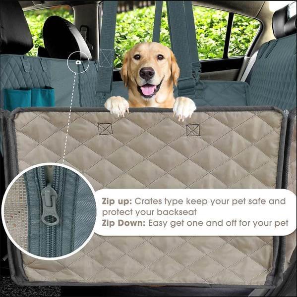 Premium Dog Rear Car Seat Cover, Free Seat Belt Strap