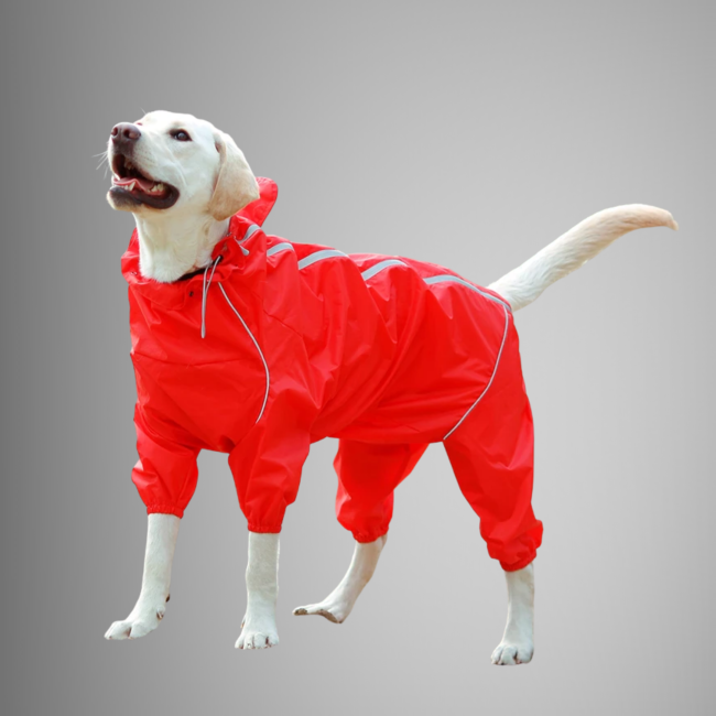 Waterproof Fleece Jumper Dog Rain Coat Hooded Jumpsuit