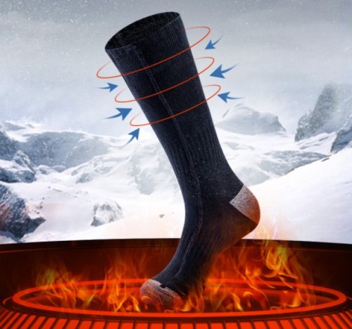 Electric Rechargeable Heated Socks with Batteries for Skiing, Hunting, and Keeping Warm