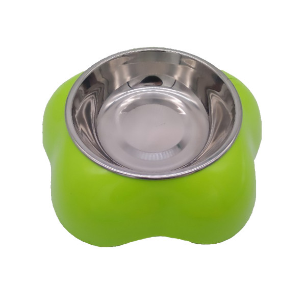 Stainless Steel Dog Food Utensils Thick Flower Plastic Pet Single Bowl