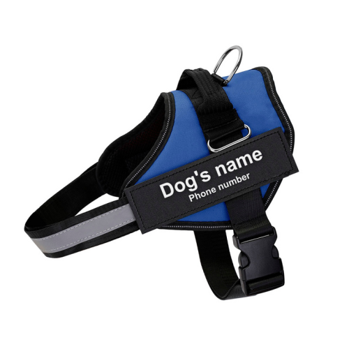 Personalised Dog Harness Strong No Pull Premium Custom Name Reflective Vest
