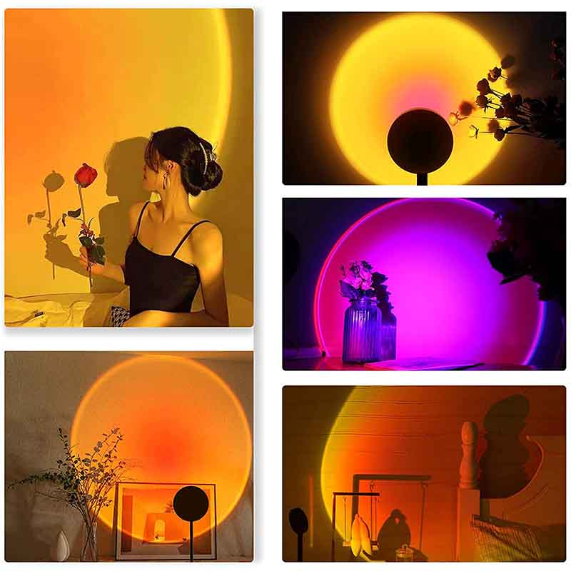 US$ 24.99 - 16 Colour Remote Control Sunset Projector Lamp - www