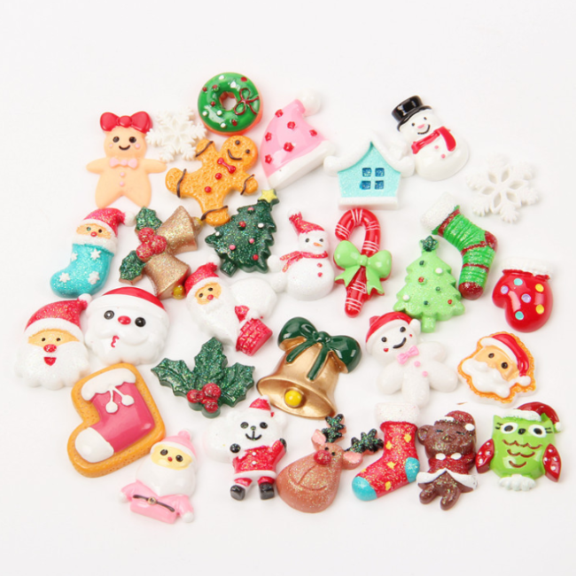 100 Pcs Diy Christmas Resin Decorating Accessories